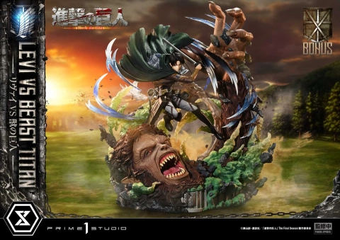 Attack on Titan Levi Vs Beast Titan (Bonus Version) Statue by Prime 1 Studio