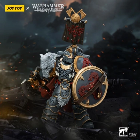 JT00133 Warhammer: Space Wolves Legion Praetor with Power Axe and Combat Shield 1/18 by JoyToy