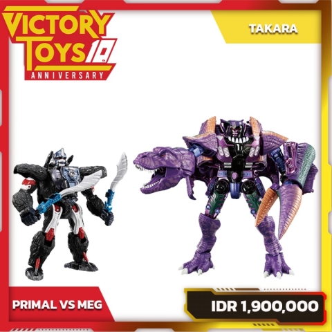 TRANSFORMERS BEAST WARS BWVS-01 OPTIMUS PRIMAL VS MEGATRON By Takara