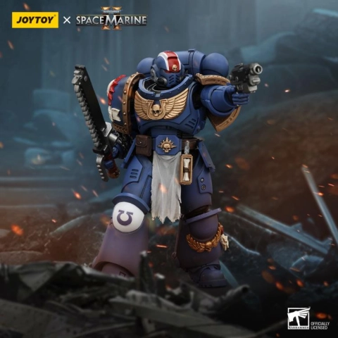 JT00058 Warhammer 40,000: Space Marine 2 Ultramarines Lieutenant Titus 1/18 by JoyToy