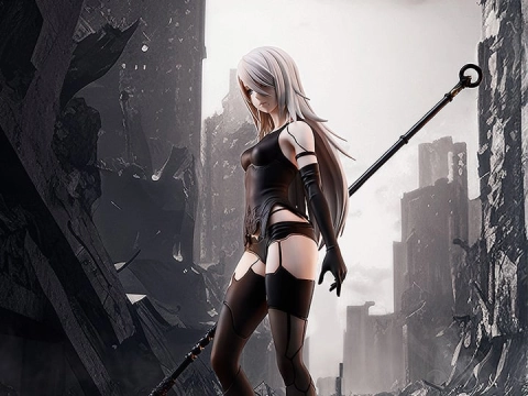 NieR: Automata Ver1.1a B-Style A2 (YoRHa Type A No.2) 1/4 Scale Figure by Freeing