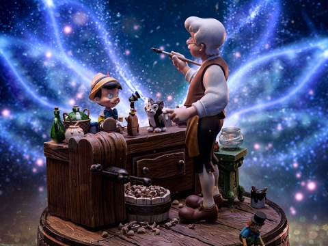 Disney Geppetto & Pinocchio 1/10 Deluxe Art Scale Limited Edition Statue By Iron Studio