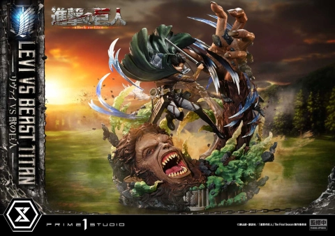 Attack on Titan Levi Vs Beast Titan Statue by Prime 1 Studio