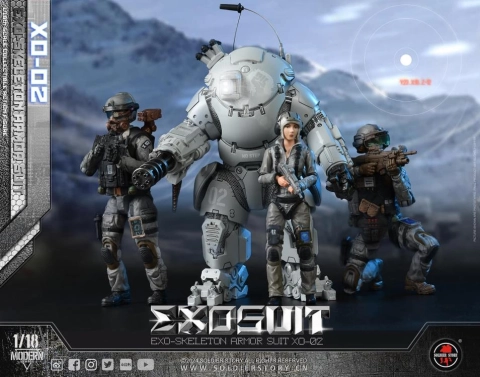 Future Series EXO-Skeleton Armor Suit XO-02 1/18 Scale Action Figure Set by Solider Story