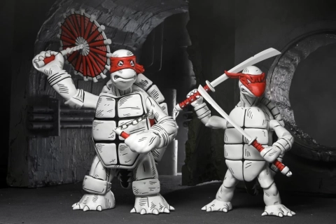 Teenage Mutant Ninja Turtles The First Sketch Turtles (Black & White) Action Figure Two-Pack